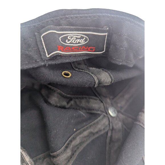 Ford Racing Black Adjustable Baseball Cap Embroidered Logo Cotton Adult Unisex S - Picture 8 of 8